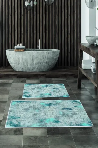 Alanur Home Alanur Trend Kaymaz Taban Dijital Banyo 2'li Klozet Takımı Kt495 Mavi