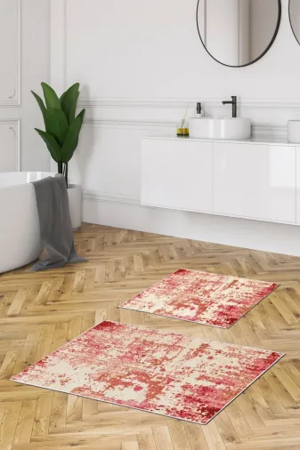 Alanur Home Alanur Trend Kaymaz Taban Dijital Banyo 2'li Klozet Takımı Kt496 Bordo
