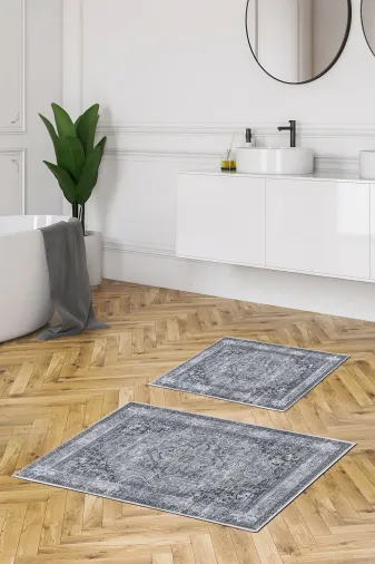 Alanur Home Alanur Trend Kaymaz Taban Dijital Banyo 2'li Klozet Takımı Kt412 Mavi