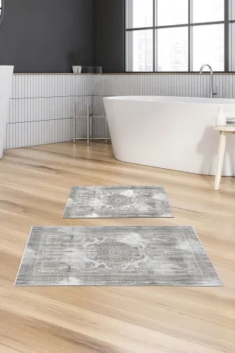 Alanur Home Alanur Trend Kaymaz Taban Dijital Banyo 2'li Klozet Takımı Kt448 Gri