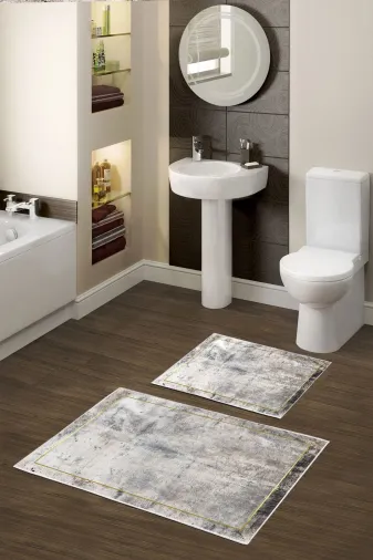 Alanur Home Alanur Trend Kaymaz Taban Dijital Banyo 2'li Klozet Takımı Kt479 Gri