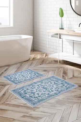 Alanur Home Alanur Trend Kaymaz Taban Dijital Banyo 2'li Klozet Takımı Kt460 Mavi