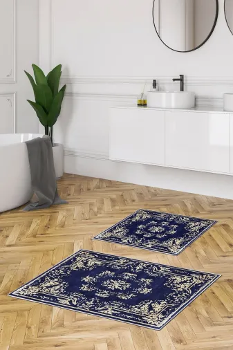 Alanur Home Alanur Trend Kaymaz Taban Dijital Banyo Takımı Kt481 Lacivert
