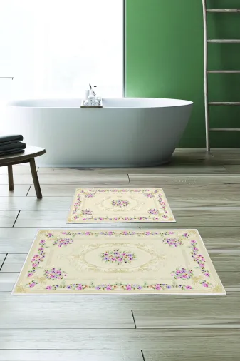 Alanur Home Alanur Trend Kaymaz Taban Dijital Banyo Takımı Kt484 Krem