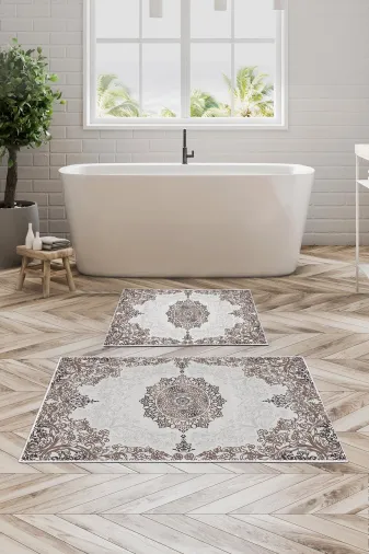 Alanur Home Alanur Trend Kaymaz Taban Dijital Banyo Takımı Kt466 Kahve