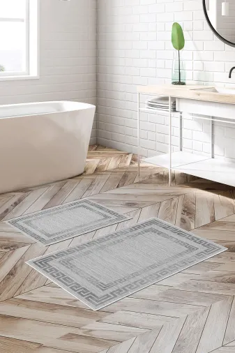 Alanur Home Alanur Trend Kaymaz Taban Dijital Banyo Takımı Kt418 Gri