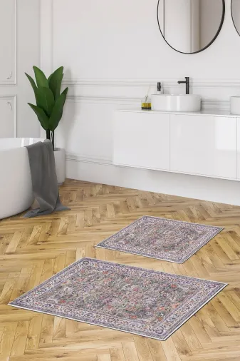 Alanur Home Alanur Trend Kaymaz Taban Dijital Banyo Takımı Kt431 Mor