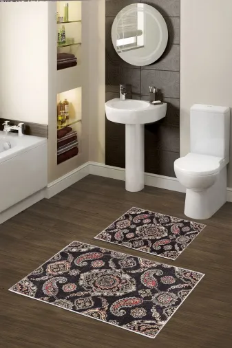 Alanur Home Alanur Trend Kaymaz Taban Dijital Banyo Takımı Kt445 Siyah