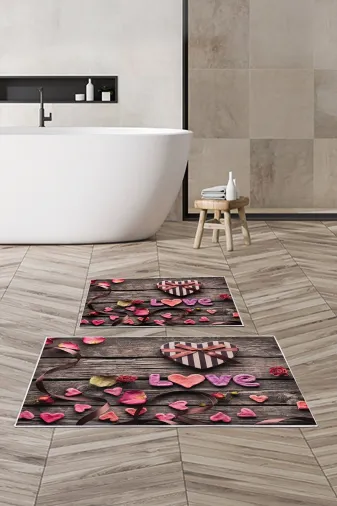 Alanur Home Alanur Trend Kaymaz Taban Dijital Banyo Takımı Kt427 Kahve