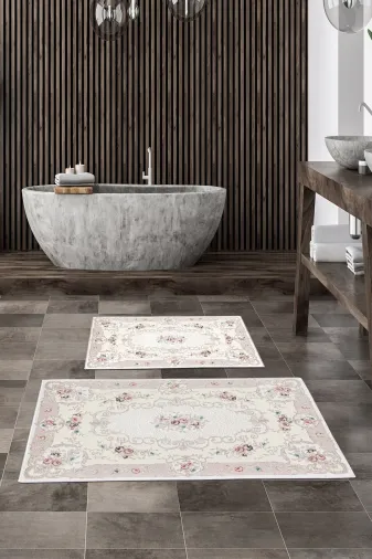 Alanur Home Alanur Trend Kaymaz Taban Dijital Banyo Takımı Kt452 Krem