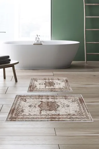 Alanur Home Alanur Trend Kaymaz Taban Dijital Banyo Takımı Kt467 Kahve
