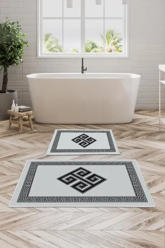 Alanur Home Alanur Trend Kaymaz Taban Dijital Banyo Takımı Kt491 Gri