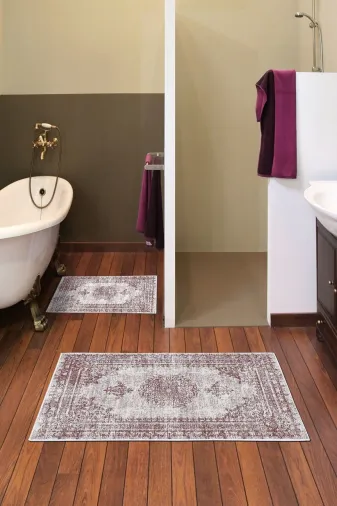 Alanur Home Alanur Trend Kaymaz Taban Dijital Banyo Takımı Kt482 Pudra