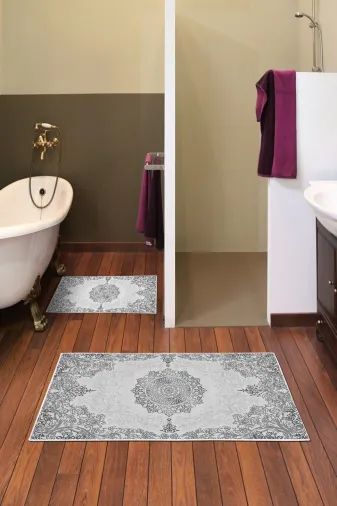 Alanur Home Alanur Trend Kaymaz Taban Dijital Banyo Takımı Kt466 Gri