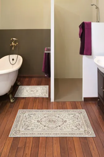 Alanur Home Alanur Trend Kaymaz Taban Dijital Banyo Takımı Kt457 Krem