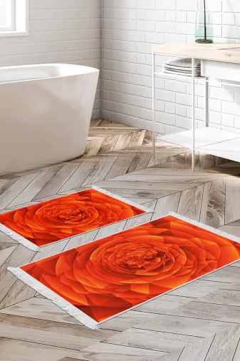 Alanur Home E5011-sckl-p-klozet Kaymaz Taban Djt Klozet Takımı Star Pamuk Saçaklı Geometrik E5011 Turuncu