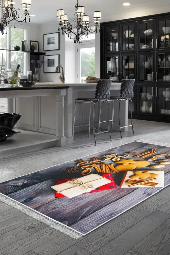 Alanur Home F5061-Trend-Mutfak Eko Trend Djt Mutfak Halı Yıkanabilir Kaymaz Taban F5061 Renkli