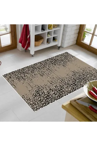 Alanur Home Mu123-K-Kahve Alanur Trend Keçe Tabanlı Mutfak Halı Mu123 Kahve