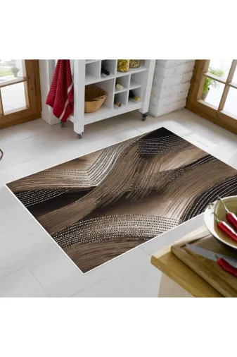 Alanur Home Mu125-K-Kahve Alanur Trend Keçe Tabanlı Mutfak Halı Mu125 Kahve