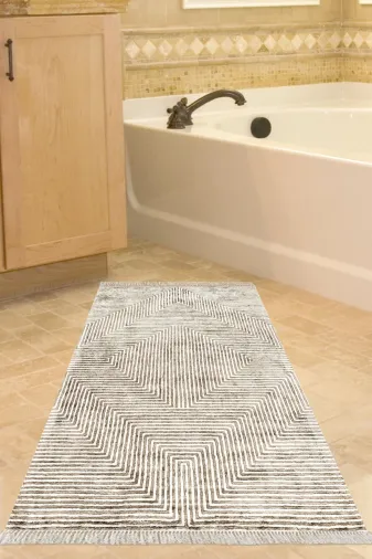 Alanur Home Mu134-Trend-Banyo Eko Trend Djt Banyo Paspası Yıkanabilir Kaymaz Taban Mu134 Modern Kahve