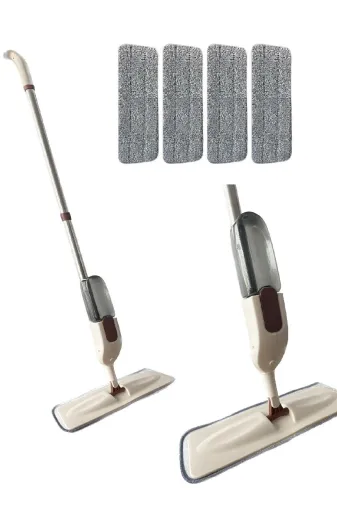 Albifoni Spin Mop Sprey Mop Deterjan Hazneli 4 Adet Moplu Spreyli Temizlik Paspası