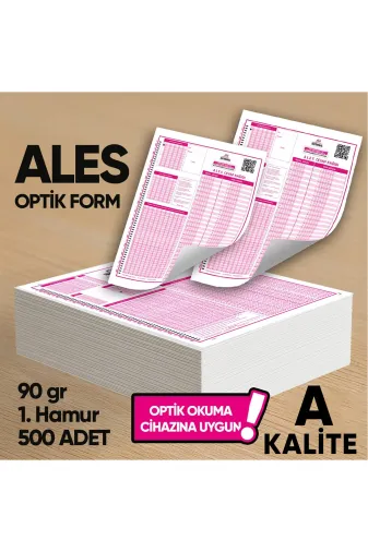 ALESoptik500FRM4052 Ales Deneme Sınavları İçin 500 Adet (90.gr) Optik Form - Optik Okuma Uyumlu