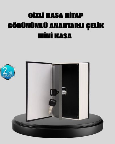 ALETOOLS 118073335 Anahtarlı Gizli Kitap Kasa - Metal İç Yapı Kamuflajlı Sözlük Tasarım