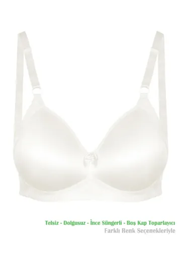 Alışveriş Meydanı Kadın Ekru Toparlayıcı Küçültücü Balensiz Boş Kap Sütyen - Renk: Ekru - Beden: 100B