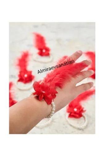 almiraevsanatları nedimebileklik5623 Kırmızı Nedime Bilekliği, Bride To Be, Bekarlığa Veda Partisi, Düğün, Kına Gecesi Bileklik 15 Adet