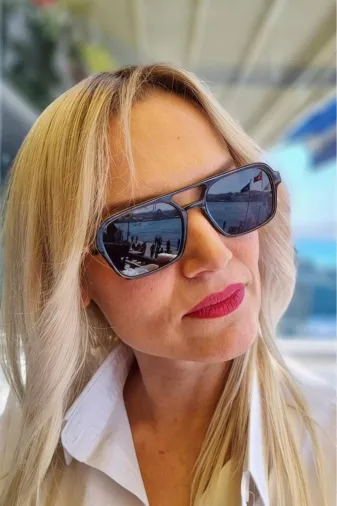 ALMR-400 Unisex Sidney Dikdörtgen Retro Model Güneş Gözlüğü