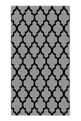 Alsimay ALS-4021 Gri Siyah Silk Dijital Saçaksız Halı 1882 Desen 8