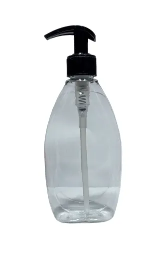 Alsun 86974317119976 10 Adet 400 Ml Sıvı Sabunluk Siyah Pompalı Yassı Model Boş Şişe