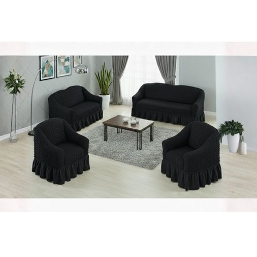 Altın Kelebek Bürümcük Koltuk Örtüsü Std Tk (3+2+1+1)-Siyah