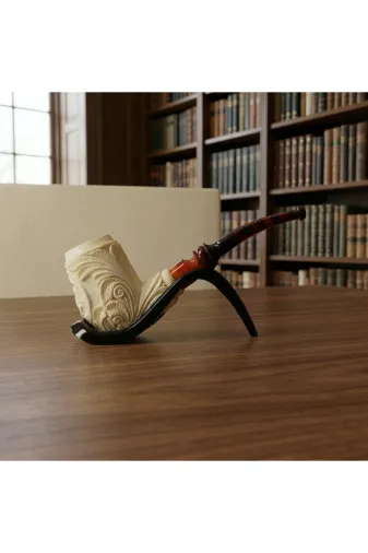 Altınışık Lületaşı dop20388083igo El Oyması Lületaşı Deve Figürlü Geleneksel Motifli Pipo – Hediyelik %100 Blok Meerschaum Tasarım