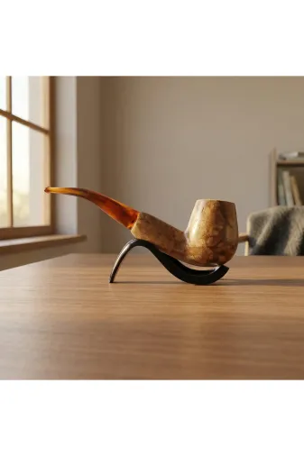 Altınışık Lületaşı dop20575541igo El Oyması Lületaşı Pipo – Blok Meerschaum Klasik Billiard Model, 9Mm Filtre Uyumlu Koleksiyonluk