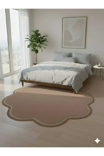 ALTUN CARPET EYSDRTUFIHJ Modern Düz Saçakli Papatya Pelüş Hali Kaymaz Taban 12Ml Hav Yüksekliği Var 2 Cm Kalinlik