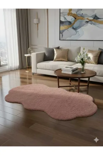 ALTUN CARPET YSTRYUIHOKKKKK Pembe Yavru Ağzi Renk Modern Post Pelüş Kamaz Tabanli Hali 2 Cm Kalinlik 12Ml Hav Yuksekliği Var