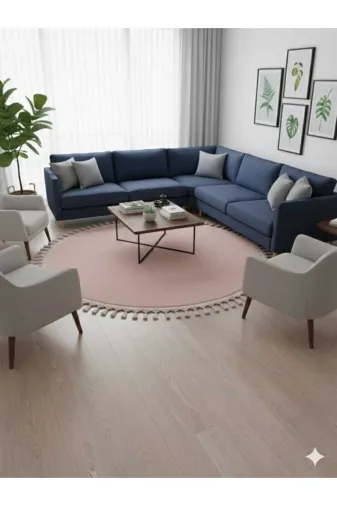 Altun EV HALI GFCYDTRF Carpet Pembe  Ev Hali Kilim Post Pelüş Ponpon Saçakli Salon Hali