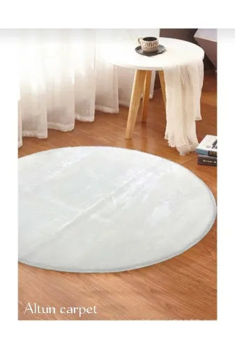 Altun gfjcthf6jg7yuhj Yuvarlak Carpet Kar Beyaz 50*50 Özel Kesim Jel Kaymaz Post Pelüş Halı