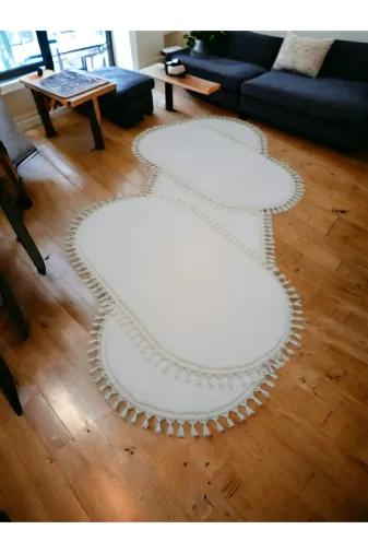 Altun YATAKODASIÖLÇÜHGFVHT Pelüş Halı 3Lü Set Kaymaz Taban Yatak Odası 1 Adet 80*300 2 Adet 80*150