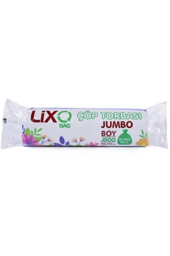 Amazex Store TYB3IG1G2FTWEUPU45 J-500 Boy Çöp Torbası 80 X 110 Cm 10 Lu Rulo X 1 Paket = 10 Adet (Siyah)