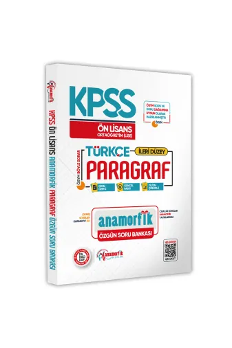 Anamorfik Yayınları KPSSANMRKönlsnsORTparagrafKD Kpss Ön Lisans-Ortaöğretim Türkçe Anamorfik Paragraf Özgün Soru Bankası Dijital Çözümlü