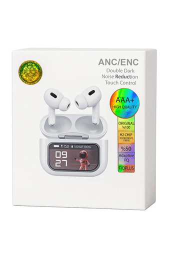 Anc Akıllı Ekranlı Bluetooth Kulaklık Anc/enc H2 Chip Type-C Şarj Dokunmatik Kontrol
