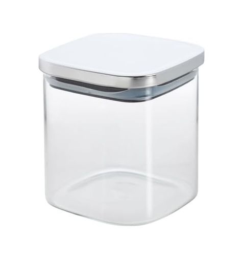 Anda 57855210125695580184975 450 Ml Metal Kapaklı Borosilikat Cam Kavanoz, Silikon Contalı Kuru Gıda Saklama Kabı, Kahve Çay Baharat Kuruyemiş İçin Şeffaf Cam Erzak Kabı, 10 X 10 X 10 Cm, 1 Adet 7009