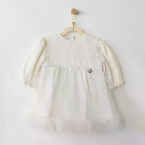 Andywawa AC26257 Baby Bow Bliss Elbise Ekru