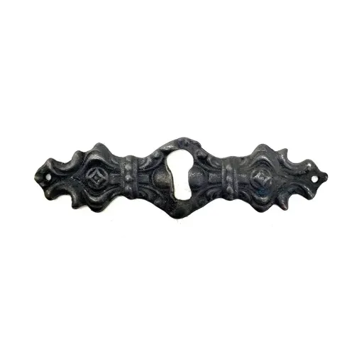 Antika Tarz Dekoratif Pirinç Anahtar Ağızlığı - 28x104mm, Oksit