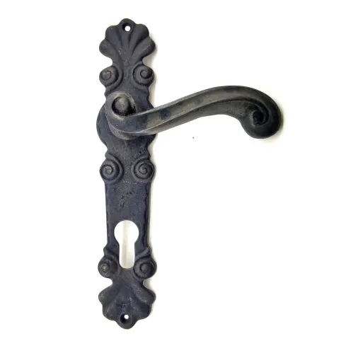 Antika Tarz Dekoratif Pirinç Okyanus Yale Kapı Kolu - 230x46 Mm, Oksit