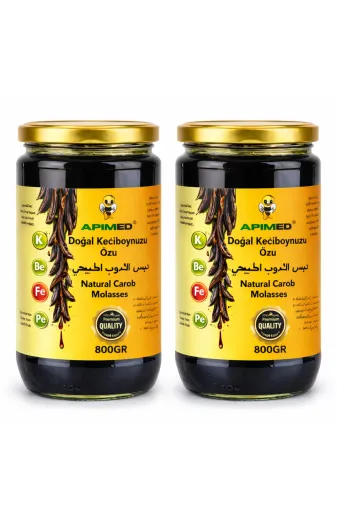 APİMED CVBCW4W3R Keçiboynuz Özü 2*800 Gram Doğal Katkısız Yoğun Harnup Özü Enerji Kaynağı Ve Vitamin
