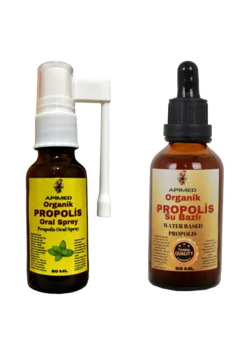 APİMED DVCSDBVS34334 Propolis Oral Sprey – Bitkisel Yağ Karışımlı, Alkolsüz (20 Ml)+ Propolis Su Bazli(50Ml)