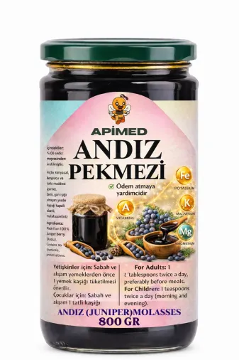 APİMED gfmfg343 Andız Pekmezi 800 Gr - %100 Doğal Katkısız Saf Öz - Akciğer Dostu